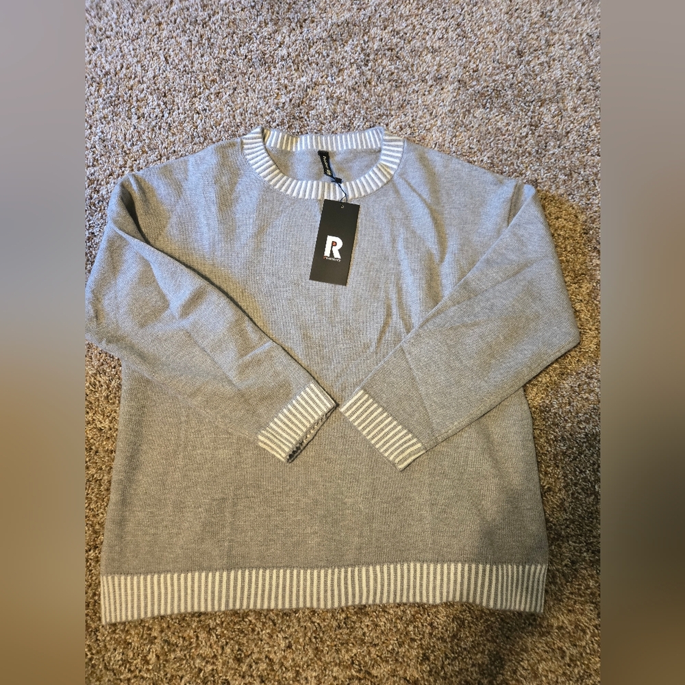 Gray Striped Womans Sweater